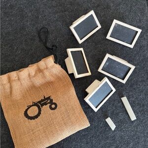 Mini Chalkboard Clips with Burlap Storage Bag